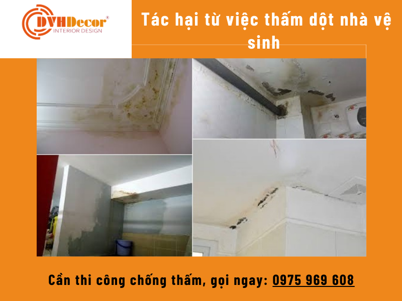 Tác hại từ việc thấm dột nhà vệ sinh