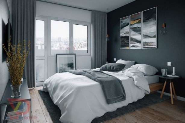 Thiết kế căn hộ 1 phòng ngủ phong cách tối giản