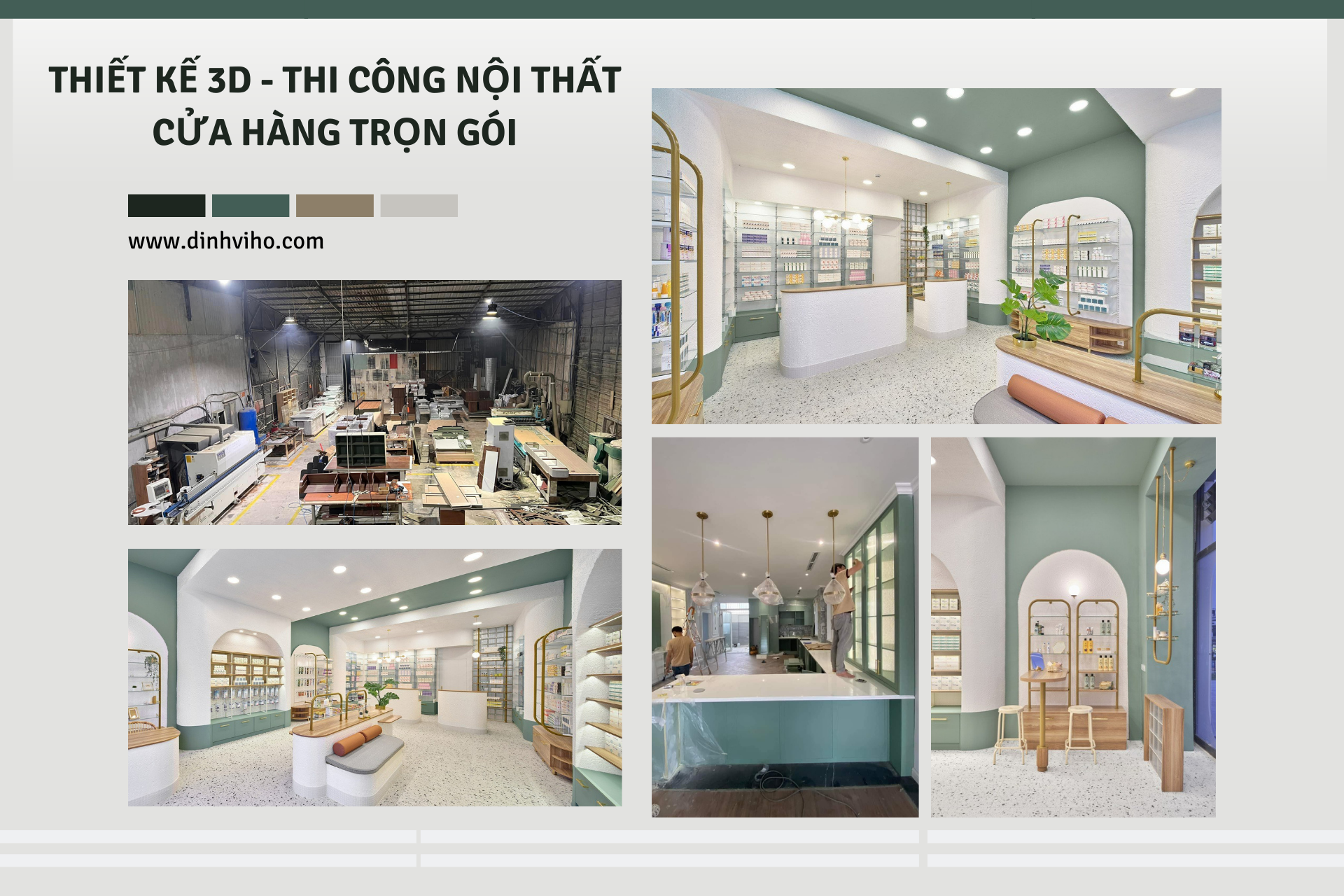 DVHDecor thiết kế & thi công cửa hàng mỹ phẩm 