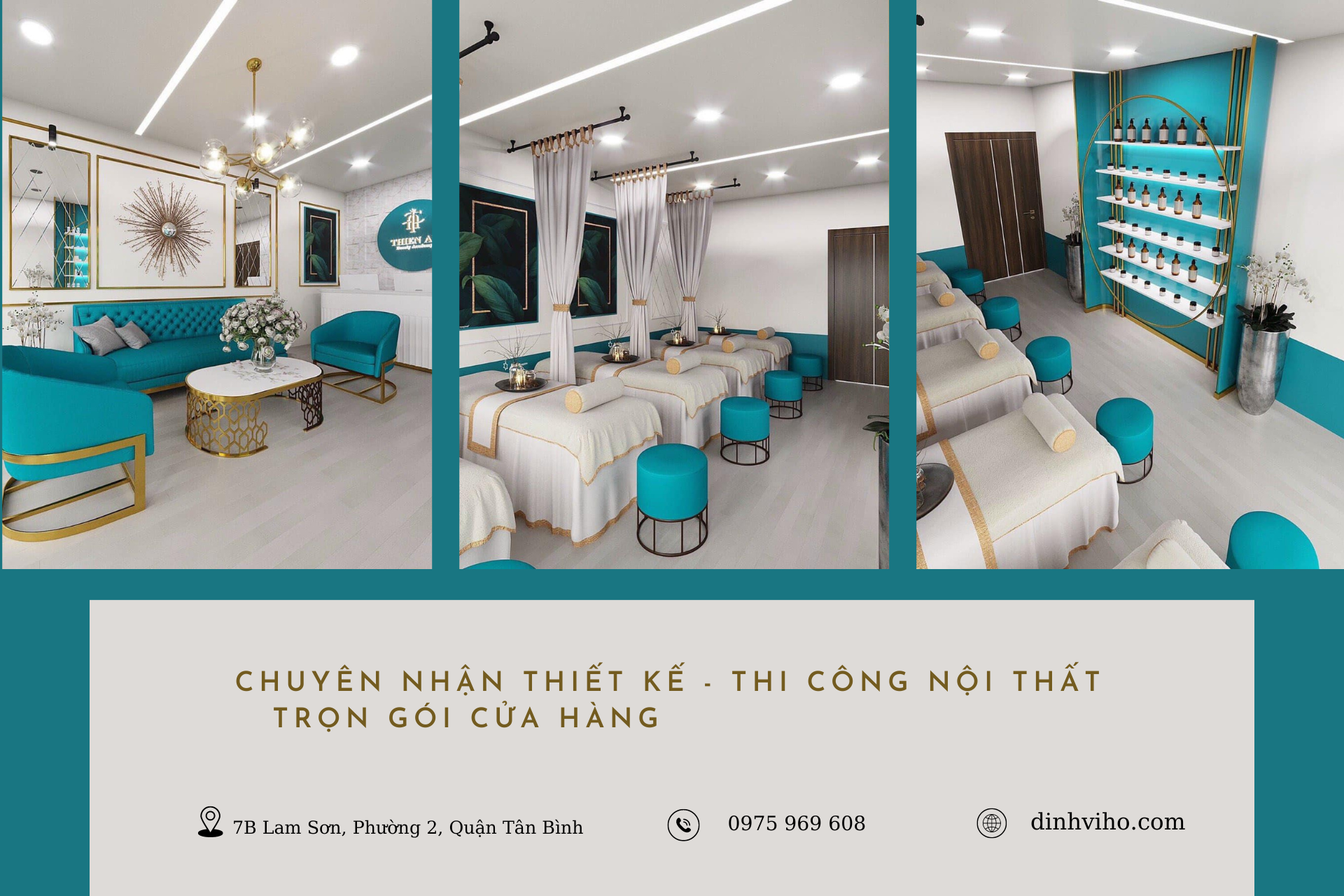 Thiết kế & thi công trọn gói cửa hàng spa