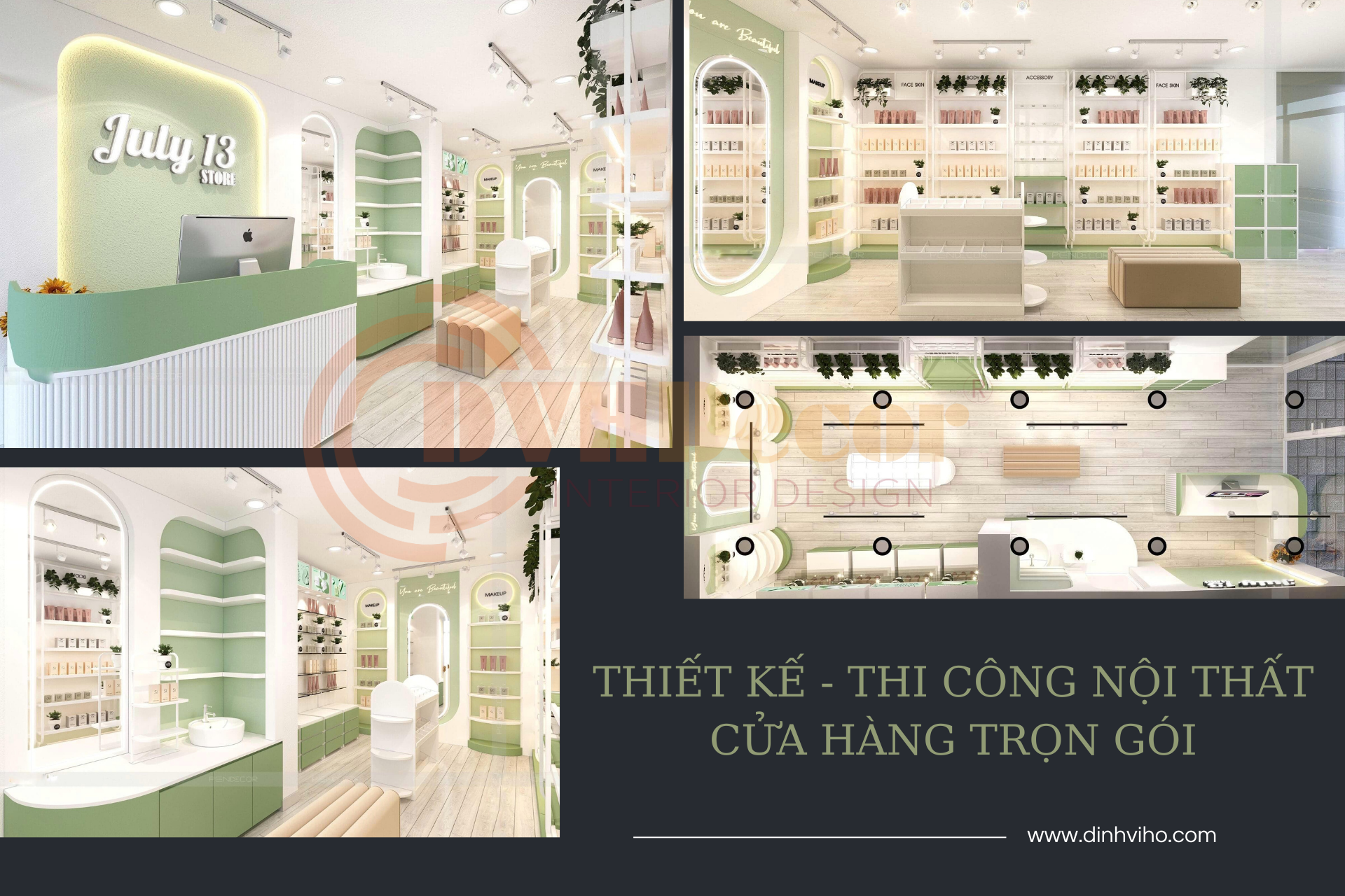 DVHDecor thiết kế và thi công cửa hàng mỹ phẩm